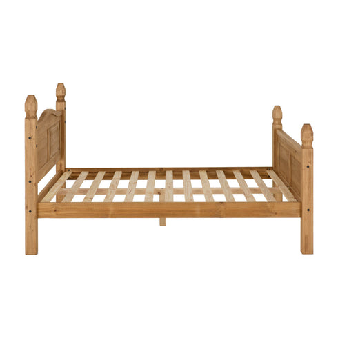 Corona 4FT6 Bed High Foot End - Distressed Waxed Pine